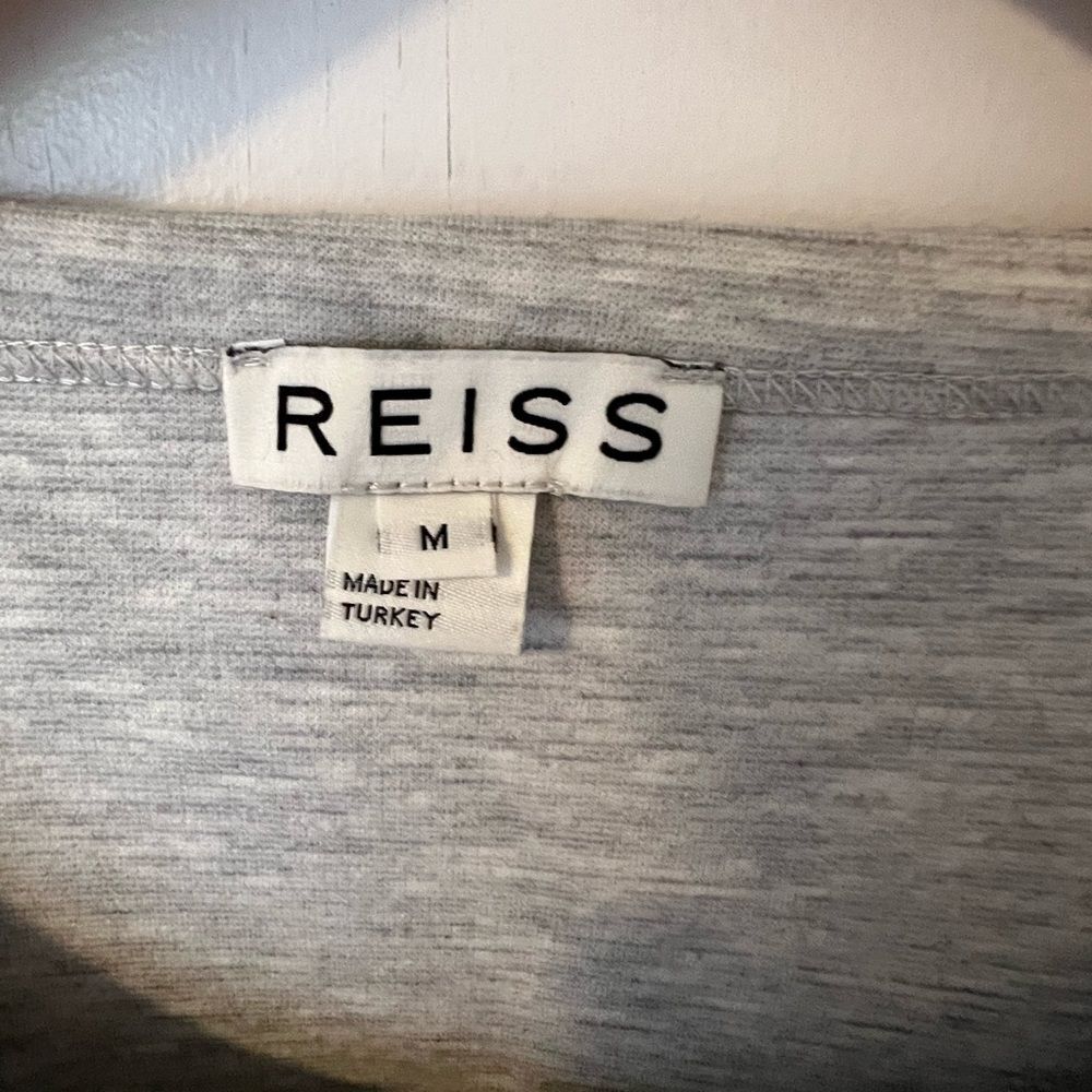 Reiss Asymmetrical Gray Short Sleeve Top - Picture 3 of 6